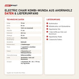 Technische Daten und Lieferumfang von Elina Pilates Electric Chair Kombi-Wunda aus Ahornholz als Tabelle