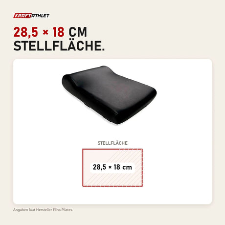 Maßbild Elina Pilates Ergonomic Cushion Pilates-Kissen: Stellfläche 28,5 × 18 cm