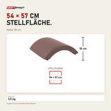 Maßbild Elina Pilates Hollow Arc: Stellfläche 54 × 57 cm, Höhe 18 cm