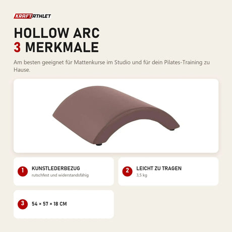 Elina Pilates Hollow Arc mit 3 Merkmalen: Kunstlederbezug, Leicht zu tragen, 54 × 57 × 18 cm
