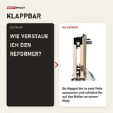 Frage und Antwort zu Elina Pilates Klappbarer Reformer aus Ahornholz: Wie verstaue ich den Reformer?
