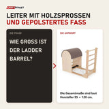 Frage und Antwort zu Elina Pilates Ladder Barrel mit Holzbasis: Wie groß ist der Ladder Barrel?