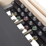Elina Pilates Master Instructor Physio Reformer mit Tower – Detail der Federleiste mit farbig markierten Federn
