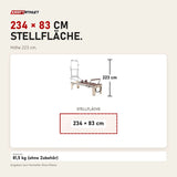 Maßbild Elina Pilates Master Instructor Physio Reformer mit Tower: Stellfläche 234 × 83 cm, Höhe 223 cm