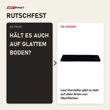 Frage und Antwort zu Elina Pilates Mini Non Slip Pad rutschfeste Auflage: Hält es auch auf glattem Boden?