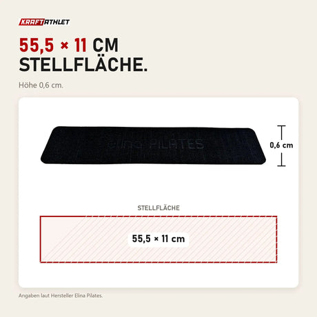 Maßbild Elina Pilates Mini Non Slip Pad rutschfeste Auflage: Stellfläche 55,5 × 11 cm, Höhe 0,6 cm