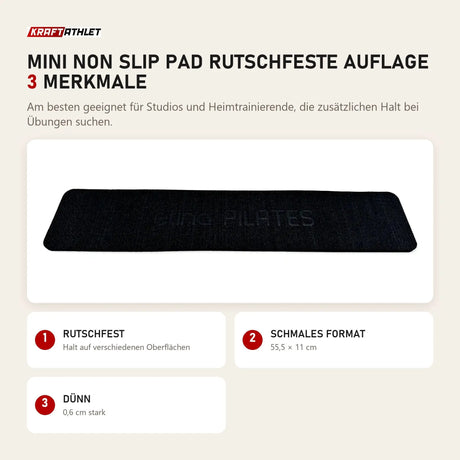 Elina Pilates Mini Non Slip Pad rutschfeste Auflage mit 3 Merkmalen: Rutschfest, Schmales Format, Dünn