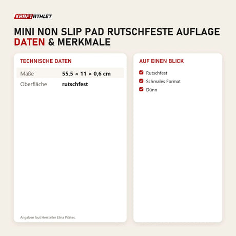 Technische Daten und Merkmale von Elina Pilates Mini Non Slip Pad rutschfeste Auflage als Tabelle