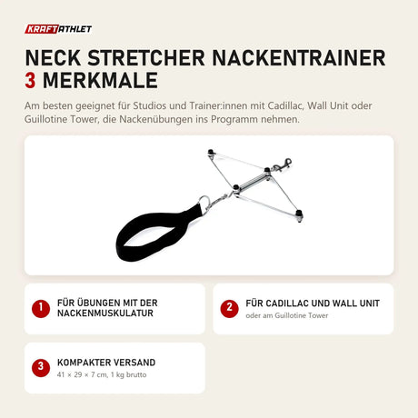 Elina Pilates Neck Stretcher Nackentrainer mit 3 Merkmalen: Für Übungen mit der Nackenmuskulatur, Für Cadillac und Wall Unit, Kompakter Versand