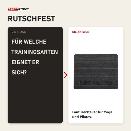 Frage und Antwort zu Elina Pilates Non Slip Protector rutschfeste Auflage: Für welche Trainingsarten eignet er sich?