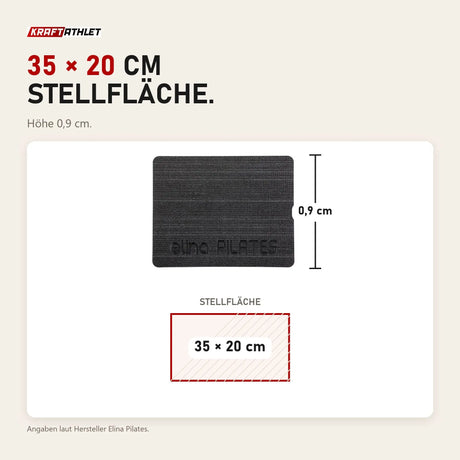 Maßbild Elina Pilates Non Slip Protector rutschfeste Auflage: Stellfläche 35 × 20 cm, Höhe 0,9 cm