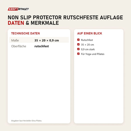 Technische Daten und Merkmale von Elina Pilates Non Slip Protector rutschfeste Auflage als Tabelle
