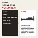 Frage und Antwort zu Elina Pilates Nubium Black Edition Reformer aus schwarzem Aluminium: Was unterscheidet ihn vom Nubium?
