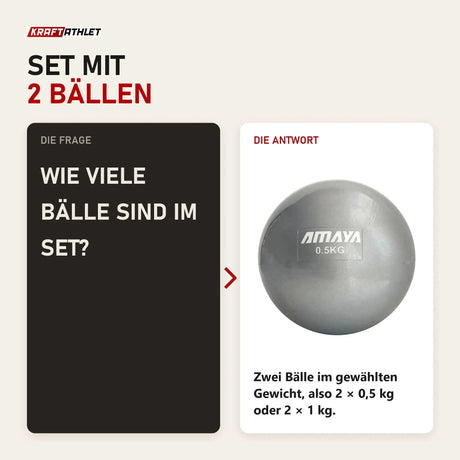 Frage und Antwort zu Elina Pilates Oxygen Balls Gewichtsbälle: Wie viele Bälle sind im Set?