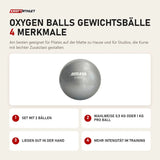 Elina Pilates Oxygen Balls Gewichtsbälle mit 4 Merkmalen: Set mit 2 Bällen, Wahlweise 0,5 kg oder 1 kg pro Ball, Liegen gut in der Hand, Mehr Intensität im Training