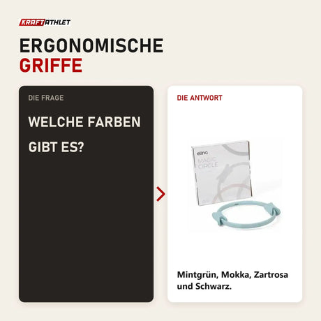 Frage und Antwort zu Elina Pilates Pilates-Ring: Welche Farben gibt es?