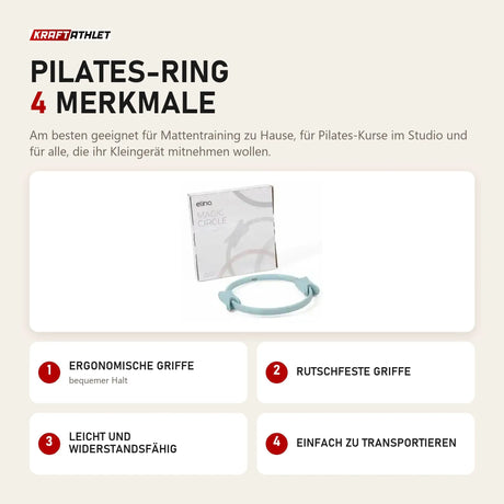 Elina Pilates Pilates-Ring mit 4 Merkmalen: Ergonomische Griffe, Rutschfeste Griffe, Leicht und widerstandsfähig, Einfach zu transportieren