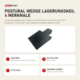 Elina Pilates Postural Wedge Lagerungskeil mit 4 Merkmalen: Keilform, 81,5 cm lang, 17 cm hoch, Mehrere Farben