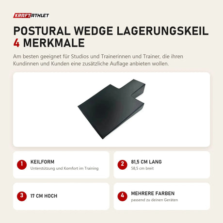 Elina Pilates Postural Wedge Lagerungskeil mit 4 Merkmalen: Keilform, 81,5 cm lang, 17 cm hoch, Mehrere Farben