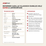 Technische Daten und Lieferumfang von Elina Pilates Reformer Cadillac Klassisch Dunkles Holz als Tabelle