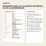 Technische Daten und Lieferumfang von Elina Pilates Reformer Cadillac Klassisch Naturholz als Tabelle