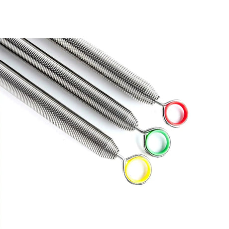 Elina Pilates Reformer-Federn, drei Federn mit roter, grüner und gelber Farbmarkierung am Ring