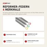 Elina Pilates Reformer-Federn mit 4 Merkmalen: Rostfreier Stahl, Farbring aus ABS, 3 Stärken, Einzeln bestellbar