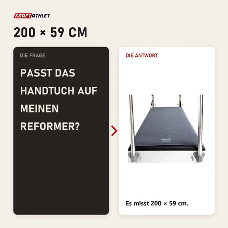 Frage und Antwort zu Elina Pilates Reformer-Handtuch lang: Passt das Handtuch auf meinen Reformer?