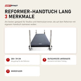 Elina Pilates Reformer-Handtuch lang mit 3 Merkmalen: 200 × 59 cm, Rutschfeste Unterseite, Mikrofaser