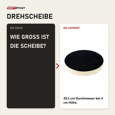 Frage und Antwort zu Elina Pilates Rotating Disk Drehscheibe: Wie groß ist die Scheibe?