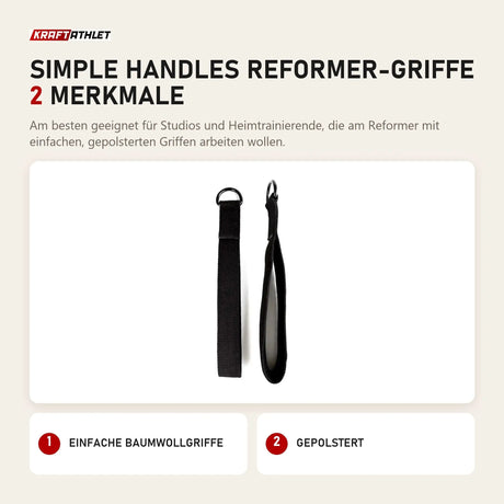Elina Pilates Simple Handles Reformer-Griffe mit 2 Merkmalen: Einfache Baumwollgriffe, Gepolstert