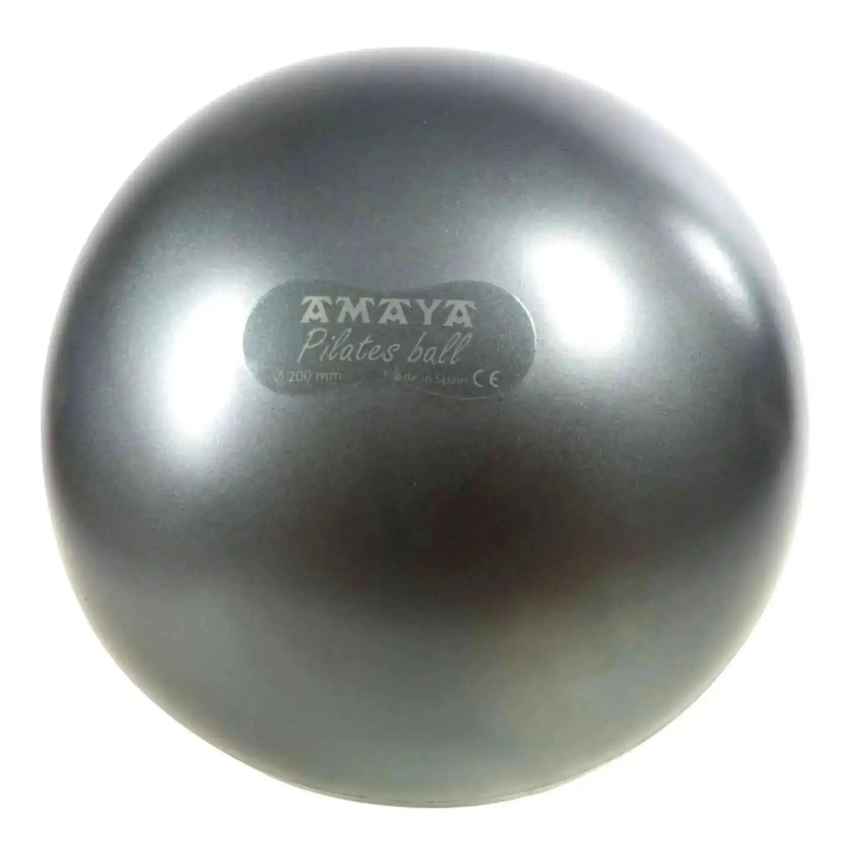 Elina Pilates Soft Pro Ball 20 cm Pilates-Ball in Grau, glänzende Oberfläche, Frontansicht auf weißem Hintergrund