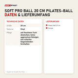 Technische Daten und Lieferumfang von Elina Pilates Soft Pro Ball 20 cm Pilates-Ball als Tabelle