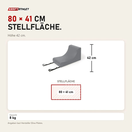 Maßbild Elina Pilates Spine Supporter Pilates-Stütze: Stellfläche 80 × 41 cm, Höhe 42 cm