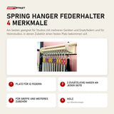 Elina Pilates Spring Hanger Federhalter mit 4 Merkmalen: Platz für 12 Federn, 2 zusätzliche Haken an jeder Seite, Für Griffe und weiteres Zubehör, Holz