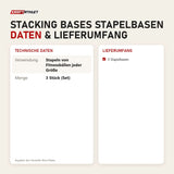 Technische Daten und Lieferumfang von Elina Pilates Stacking Bases Stapelbasen als Tabelle