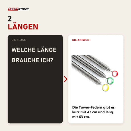 Frage und Antwort zu Elina Pilates Tower-Federn: Welche Länge brauche ich?