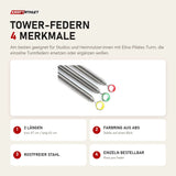 Elina Pilates Tower-Federn mit 4 Merkmalen: 2 Längen, Farbring aus ABS, Rostfreier Stahl, Einzeln bestellbar