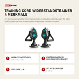 Elina Pilates Training Cord Widerstandstrainer mit 4 Merkmalen: 3 Widerstandsstufen, Einstellung über 2 Drehräder pro Einheit, Seillänge 1,9 m, Set mit 2 Einheiten