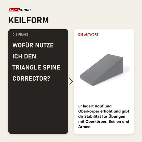 Frage und Antwort zu Elina Pilates Triangle Spine Corrector in Keilform: Wofür nutze ich den Triangle Spine Corrector?