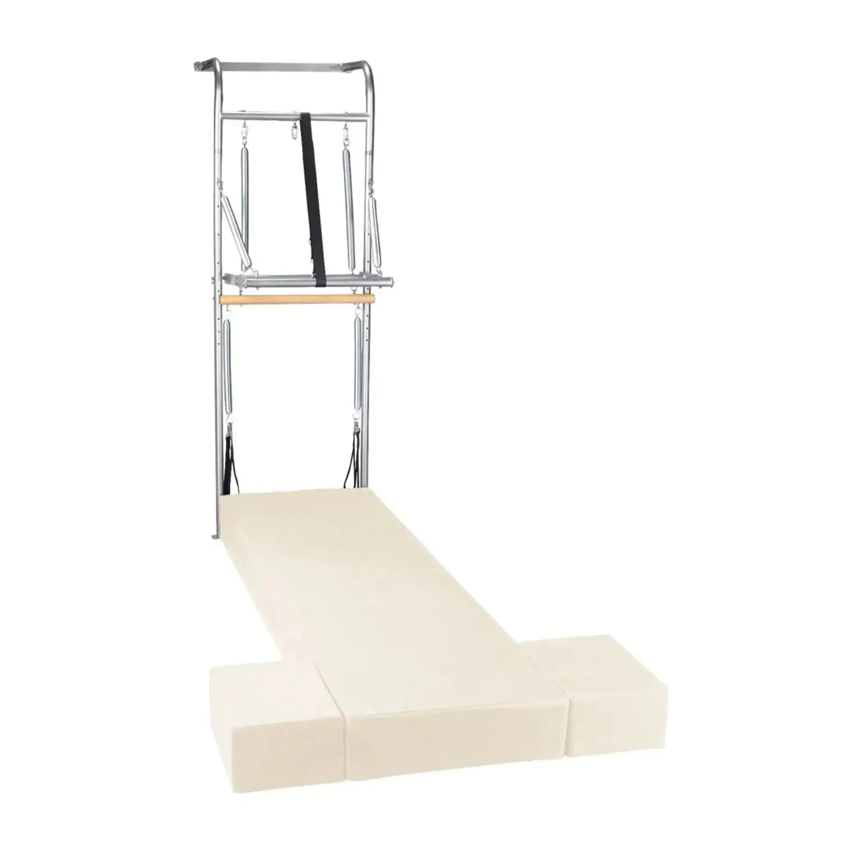 Elina Pilates Wall Unit – Polster in Elfenbein mit Turm aus Metall