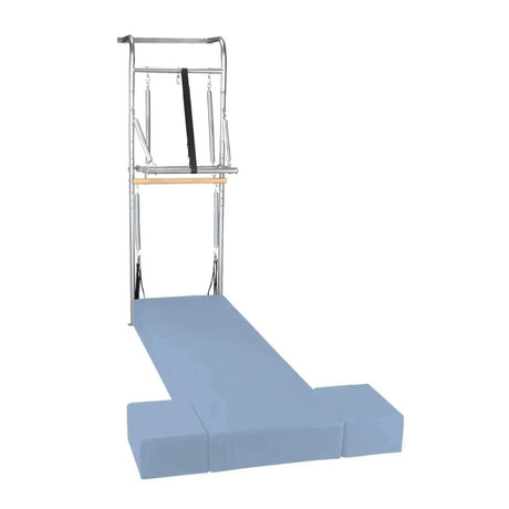 Elina Pilates Wall Unit – Polster in Ozeanblau mit Turm aus Metall