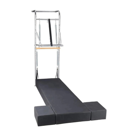Elina Pilates Wall Unit – Polster in Schwarz mit Turm aus Metall