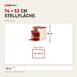 Maßbild Elina Pilates Wunda Chair Classic aus Ahornholz: Stellfläche 74 × 53 cm, Höhe 57 cm