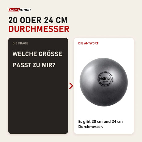 Frage und Antwort zu Elina Pilates Yoga Soft Ball Pilates-Ball: Welche Größe passt zu mir?