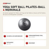 Elina Pilates Yoga Soft Ball Pilates-Ball mit 4 Merkmalen: 20 oder 24 cm Durchmesser, Strapazierfähiges Vinyl, Rutschfest, Waschbar