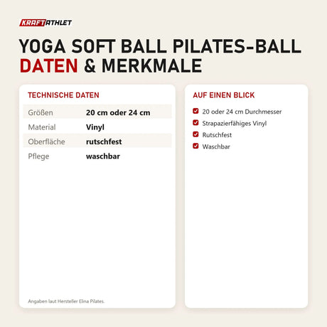 Technische Daten und Merkmale von Elina Pilates Yoga Soft Ball Pilates-Ball als Tabelle