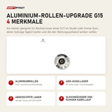Force USA Aluminium-Rollen-Upgrade G15 mit 4 Merkmalen: Aluminiumrollen, 6202-Kugellager, Abgedichtete Lager, Gleichmäßiger und ruhiger Kabellauf