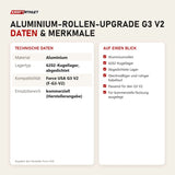 Technische Daten und Merkmale von Force USA Aluminium-Rollen-Upgrade G3 V2 als Tabelle