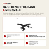Force USA Base Bench FID-Bank mit 4 Merkmalen: Flach und schräg und negativ, Beinbeuger- und Beinstrecker-Aufsatz inklusive, Scottcurl-Aufsatz inklusive, Widerstand vom Gewichtsstapel